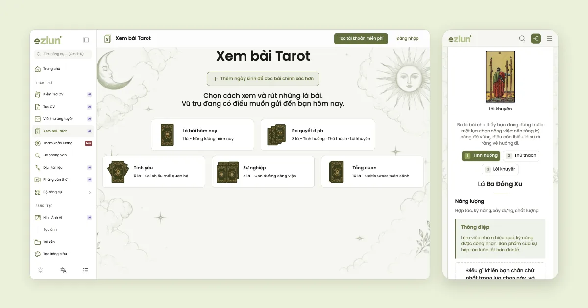 Bìa bài giới thiệu các kiểu trải bài Tarot cho người mới
