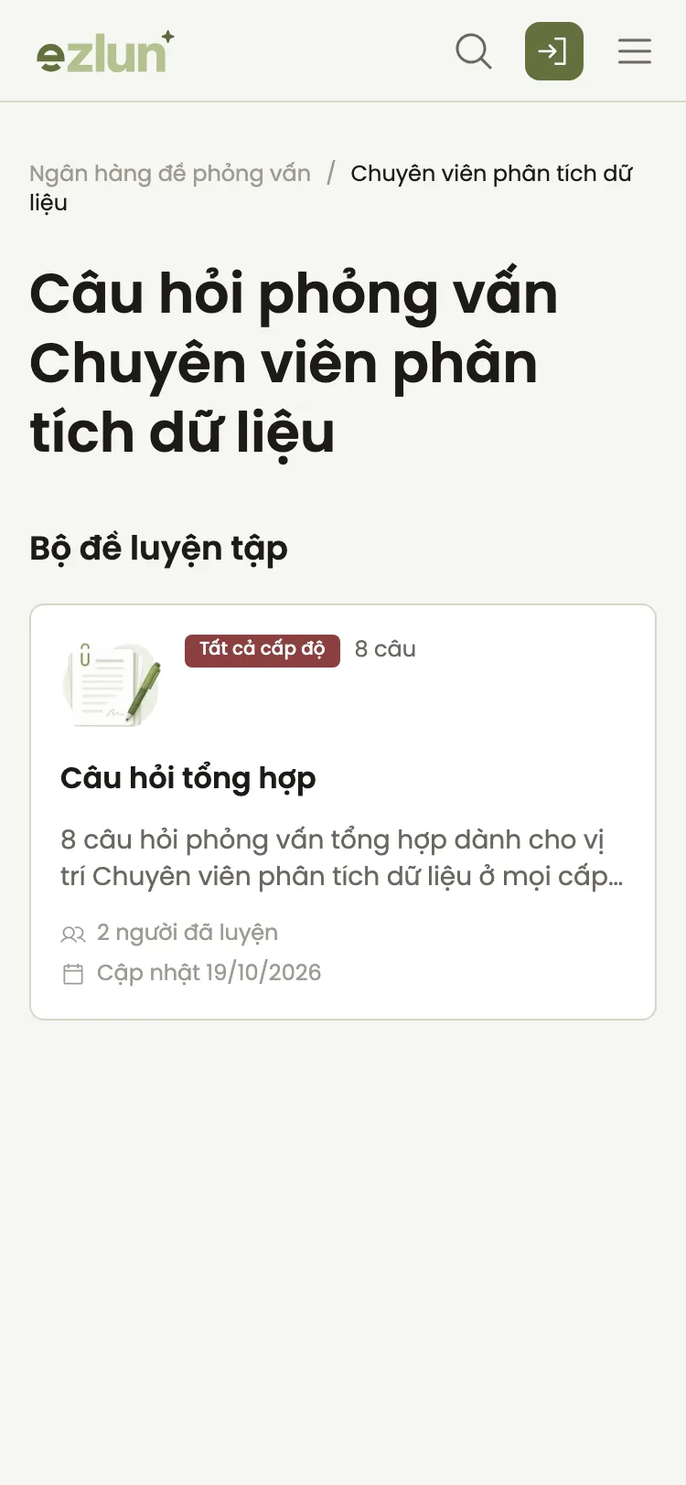 Luyện câu hỏi phỏng vấn theo vị trí trên điện thoại