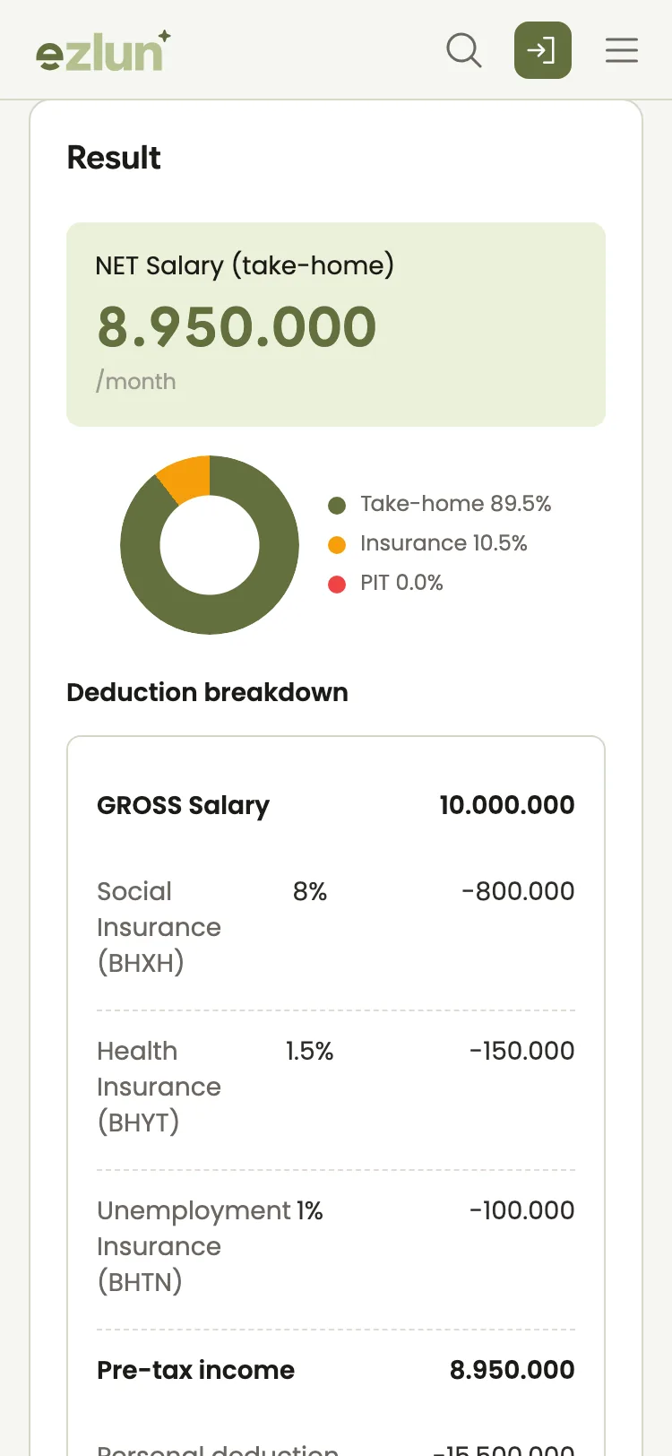 Calculating take-home pay for a first job on a phone