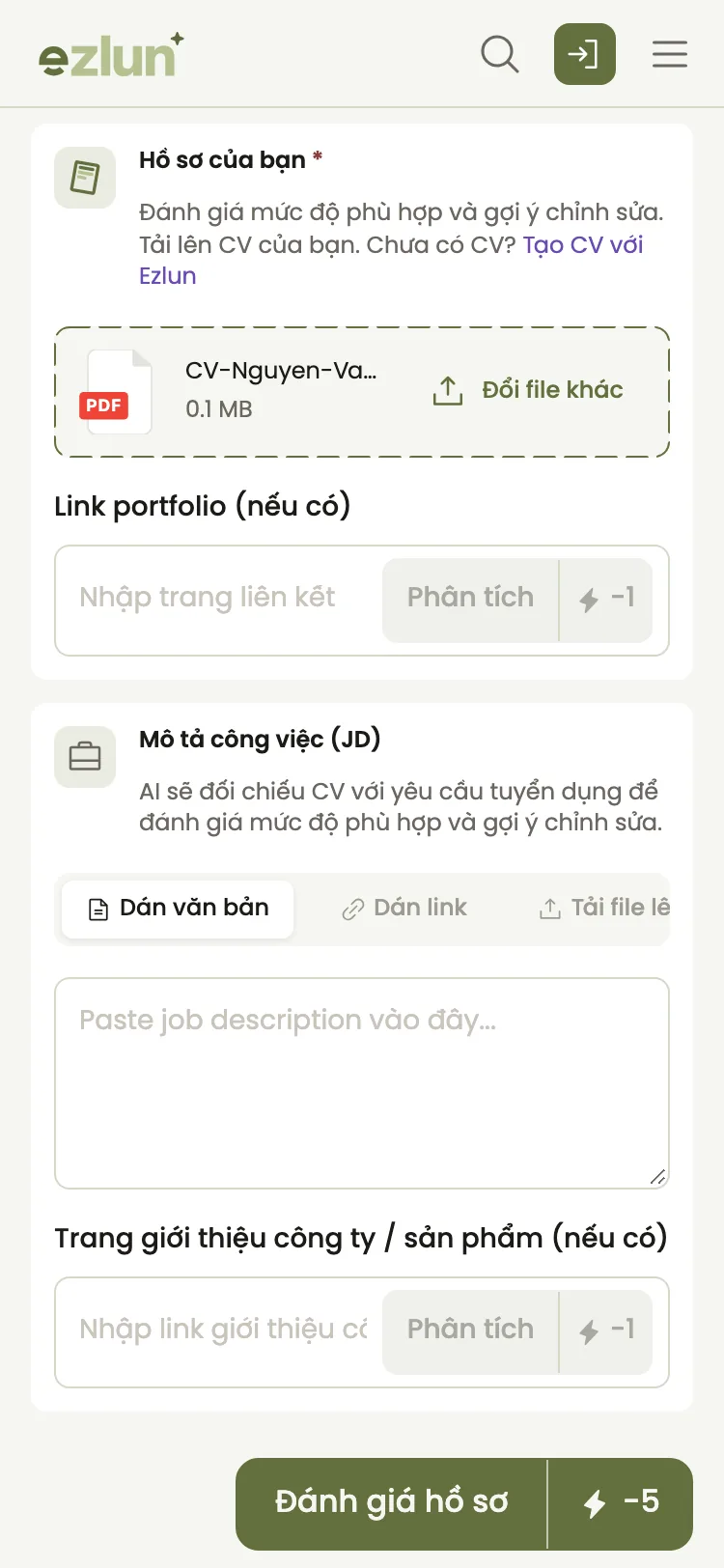 Bước kiểm tra CV cuối cùng bằng Kiểm tra CV trên điện thoại